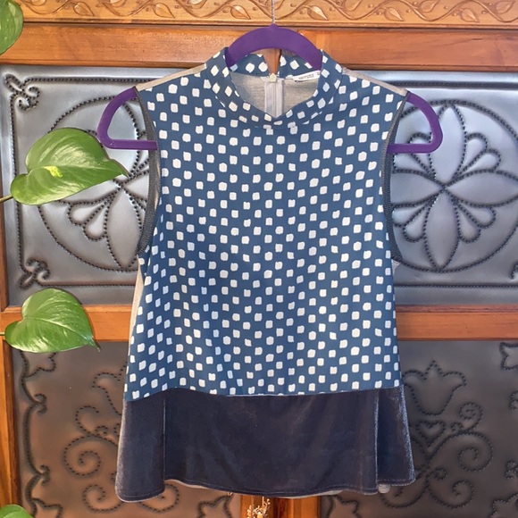 2/$10- Zara- Sleeveless Color Block Top Velvet - Picture 2 of 10